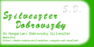 szilveszter dobrovszky business card